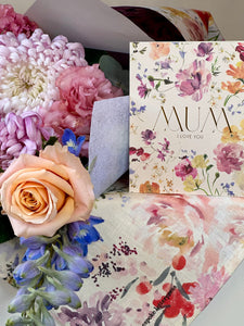 Flowers, Tea towel and Gift Card Combo