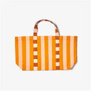 Striped Pink Tan Quilted Tote Bag