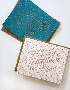 Happy Valentine's Day Greeting Card~ Bespoke Letterpress